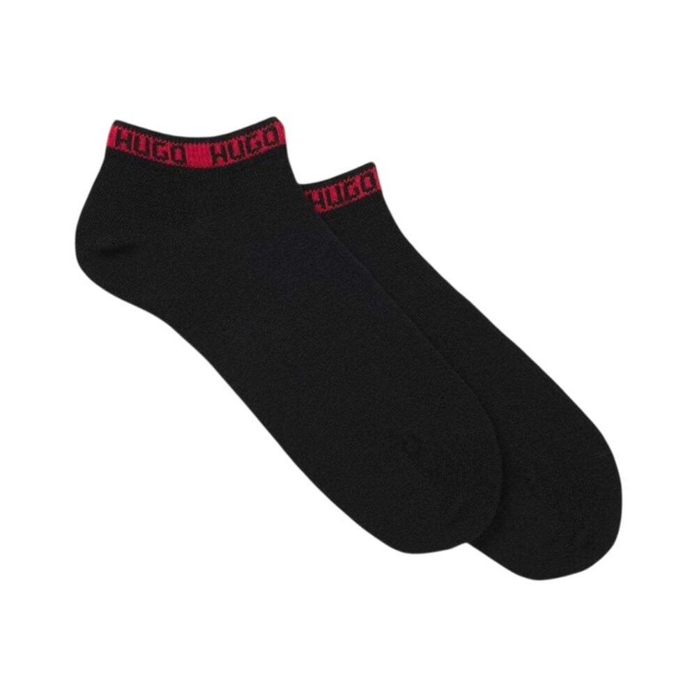 Hugo Mens Cotton Blend Ankle Socks (Pack of 2) / Black